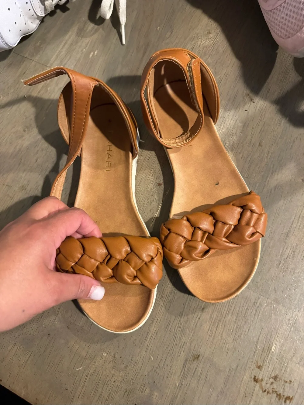 Kids Metallic Gold Cross-Strap Sandals